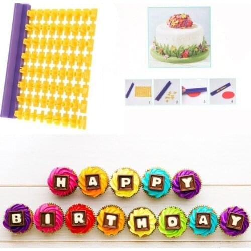 New DIY Alphabet Plastic Biscuit Cookie Cutter Press Stamp Cake Mould Letter Impress Embosser Fondant Mold Drop Shipping