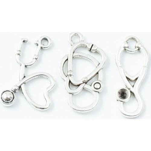 25/60/80/85 pieces of retro metal zinc alloy Stethoscope pendant for DIY handmade jewelry necklace making 6813-6816