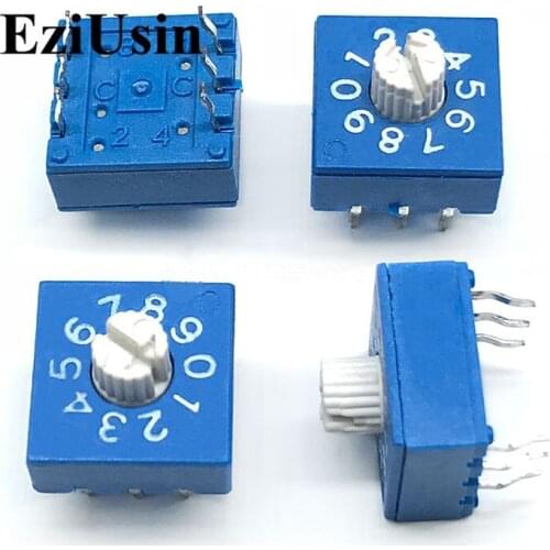 0-9 10 Rotary Coding Knob Switch DIP 6pins 8421C 3mm Shank 3:3 PCB Switching 6p 0-F 16