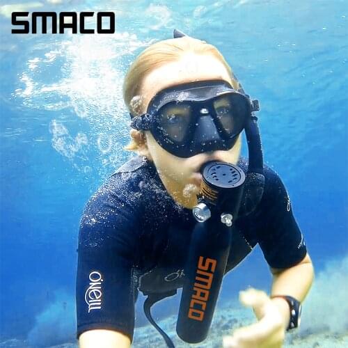 SMACO S300Plus portable snorkeling oxygen tank scuba diving spare oxygen tank Cylinder with 12 Minutes Capability 0.5 Litre