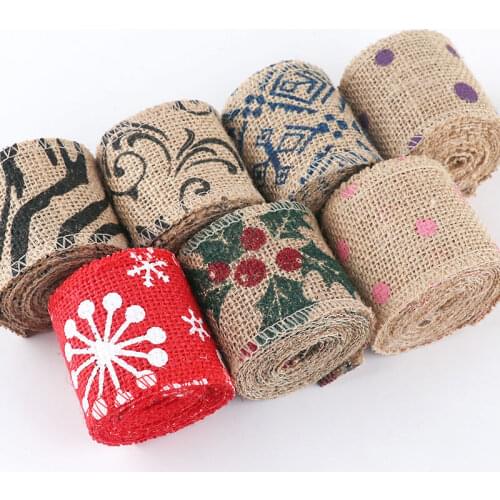 Lace printing roll hand accessories hemp rope hemp cloth roll DIY Christmas crafts colorful wide decorative hemp cloth