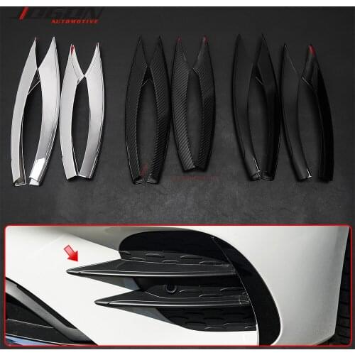 Silver/Black/Carbon Fiber Look Front Bumper Fog Light Grille Cover Trim For Mercedes Benz E Class W213 2020 2021 Car Styling