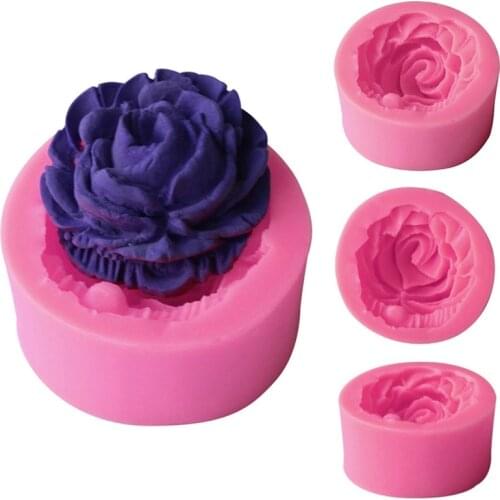 Bloom Rose Silicone Cake Mold 3D Flower Fondant Mold Cupcake Jelly Candy Chocolate Decoration Baking Tool Moulds