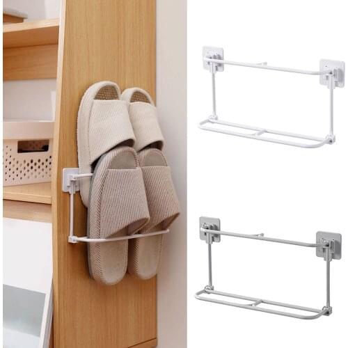 Foldable Shoes Hanger Slippers Drain Storage Rack Shelf Shoe Hanging Holder Bathroom Organizer Wall Mounted Shoe Rack