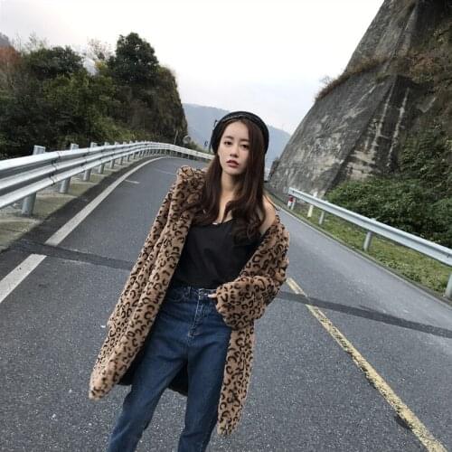 High Quality Winter Thick Warm Leopard Hooded Rex rabbit Fur Coat Women Outerwear Plus size Loose Long Faux Fur Jackets Female