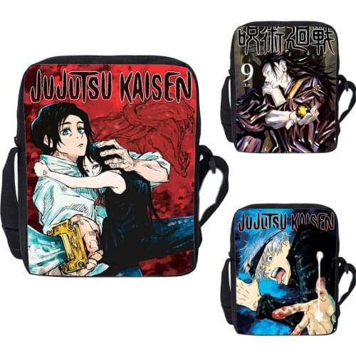 3D Print Japan Anime Jujutsu Kaisen Handbags Women Makeup Bag Children Men Zipper Back Pack Crossbody Bags Teenage Shoulder Bag