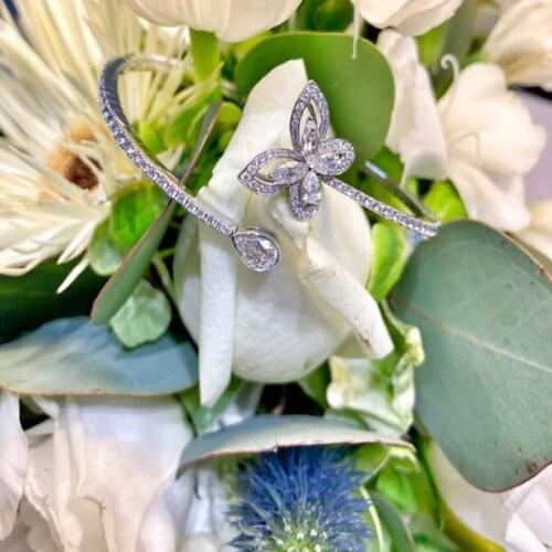 Womens classic fashion full zircon bow bracelet S925 sterling silver original luxury brand high-quality Valentines Day gift