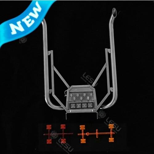 1/14 Rc Truck Tamiya Tractor Volvo-FH16 Exhaust Pipe Double Chimney with Lighting Wire Rack Set Through Hole Model