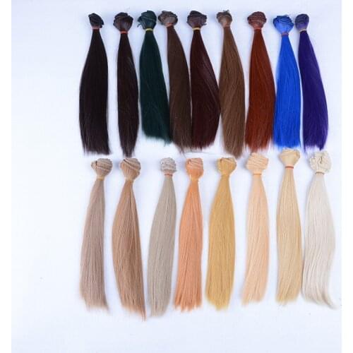 1pcs 25cm*100CM Hair Refires Bjd Hair Black Pink Brown Khaki White Grey Color Long Straight Wig Hair For 1/3 1/4 1/6 BJD Diy