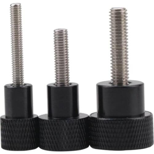 2pcs M3 diameter 12mm aluminum alloy handle stainless steel hand screw high head knurling hand screws 6mm-30mm length