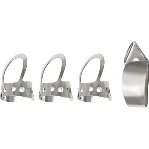 4 Picks) Classic Finger Picks With Thumb Fingerstyle Guitar - Adjustable