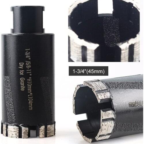 Diamond hot saw 1-3/4 inch 45mm core drill bits for dry drilling granite and engineered stone countertop