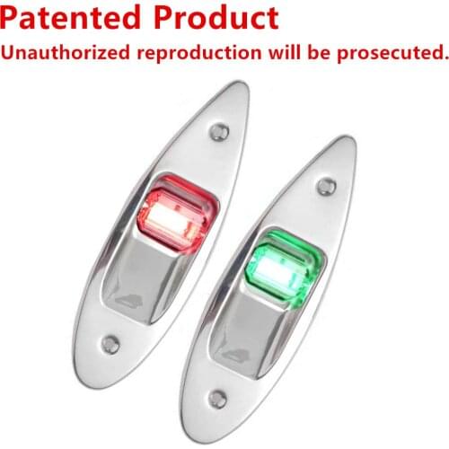 12VDC Waterproof Marine Boat Nautical Accessories LED Stainless Steel Navigaiton Side Lamp Green Red