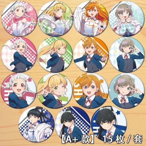 Anime LoveLive! SuperStar!! 58mm Figure Badge Round Brooch Pin Gifts Kids Collection Toy