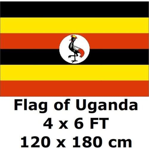 Uganda Flag 120 x 180 cm 100D Polyester Large Big Ugandan Flags And Banners National Flag Country Banner For Home Decoration