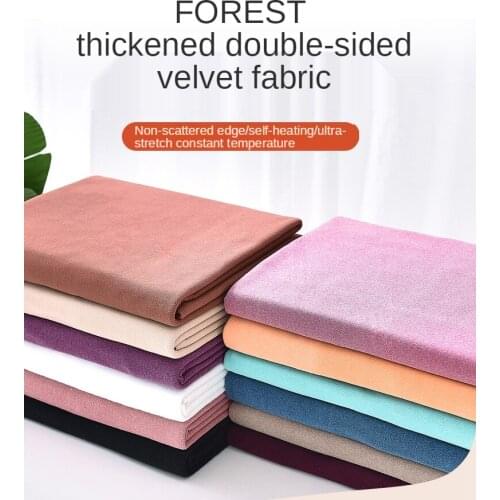 Elastic Jersey Knit Fabric To Keep Warm Flannelette Thickened Underwear for Pajamas Home Clothing Sewing Brocade Dark Blue White