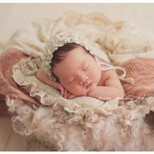 Lace Headband For Girls Baby Pillow Baby Pillow Newborn Photography Props Baby Girl Hats and Pillows Set Baby Posing Accessorie