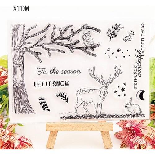 Hot sale elk balloon Transparent Clear Stamps / Silicone Seals Roller Stamp for DIY scrapbooking photo album/Card Making