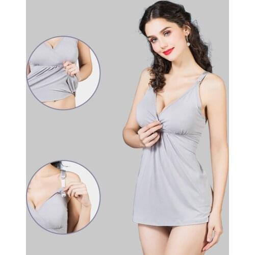 Modal Summer Lactation Top Bottomed Suspender Bra Free Night Feeding Month Breathable Postpartum Pregnant Woman Vest