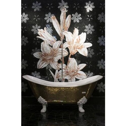 Mosaic artwork for bathroom wall decoration