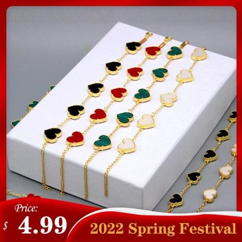 2021 New Hot Sale High Quality Fashion Peach Heart Women Bracelet Party Cute Butterfly Bracelet Sweet Girl Jewerly Gift