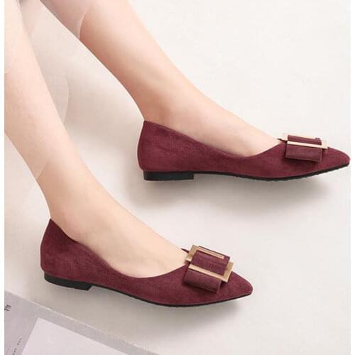 Spring Korean Shallow Mouth Flat Bottom Buckle Plus Size Women Platform Shoes