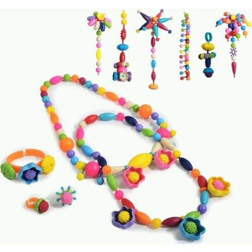 500g Colorful Loose Beads DIY Bracelet Necklace Kids Craft Education Toy