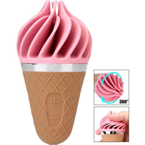Sexy Ice Cream Automatic Rotating Vibrators For Women Clitoris Stimulator Nipple Clamps Anal Toys Erotic Machine Pocket Sex Shop