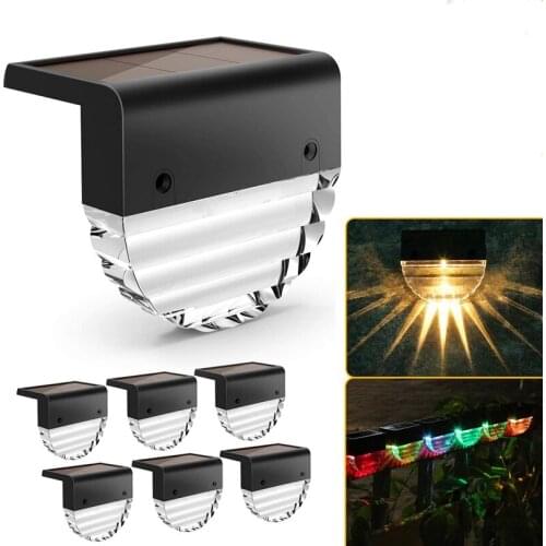 Solar Deck Lights Solar Step Lights Outdoor Waterproof LED Solar Fence Lights for Patio Stairs Yard Garden Pathway Step Fences