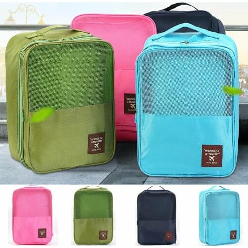Waterproof Travel Shoes Storage Bag Clothes Case Cover Practical Portable Tote Ventilate Zip Bag Organizer Pouch