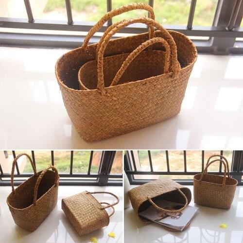 Seaweeds Woven Basket Flower Basket Garden Succulent Bag Flower Basket Crafts Storage Basket SCVD889