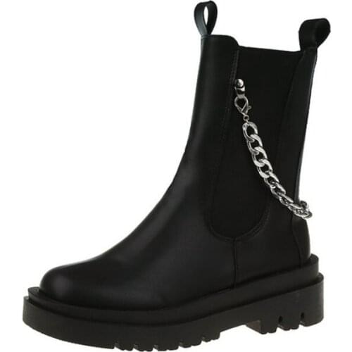 Comfortable Women Short Boots Fashion Platform Pu Leather Winter Shoe Woman Elastic Casual Lady Footwear