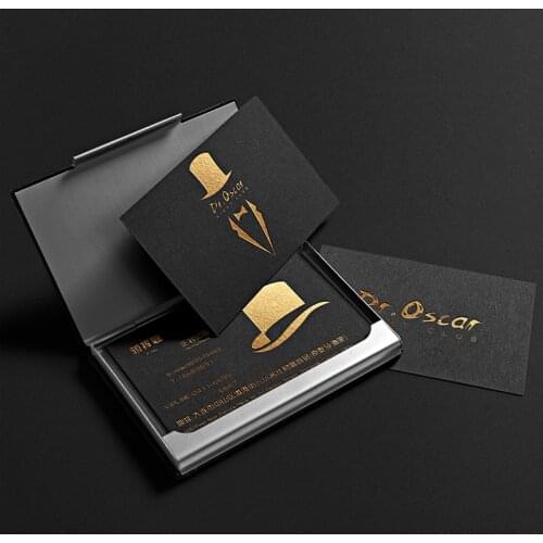 High grade name card business card hot stamping thank you card embossing free design