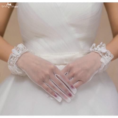 LZP077 Ladies Simple Lace Wedding Gloves