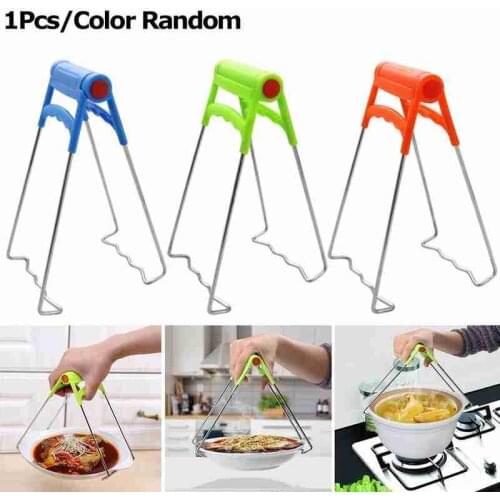 1 Pcs Steel Hot Dish Clamp Anti-Scald Bowl Clip Plate Pot Remove Gripper Kitchen Utensil Holder Kitchen Heat Insulatio