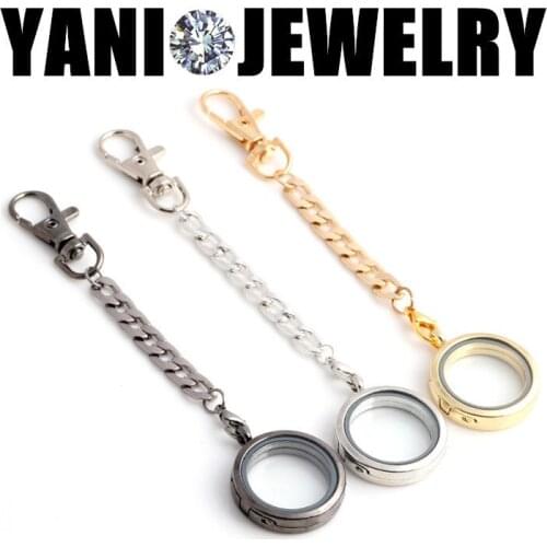 10pcs/lot Free Shipping Mix Color Round 30mm Plain Glass Living Memory Locket Keychain Floating Charm Locket Keychain Key Ring