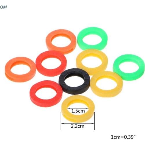 13MF 10Pcs Bright Colors Hollow Silicone Key Cap Covers Topper Keyring Key Rings Car House Key Case