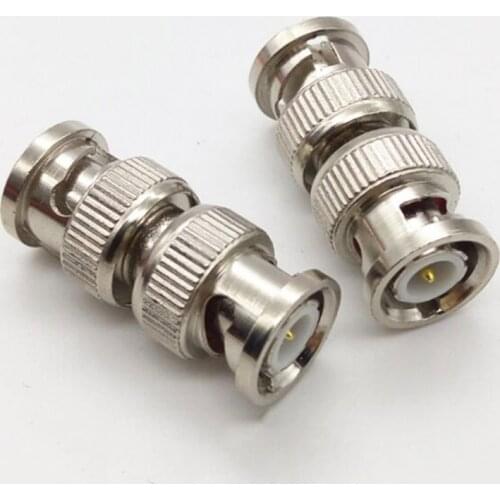 2pcs BNC Connector Male to Male RCA male BNC Adapter Plug for System CCTV Camera straight TV