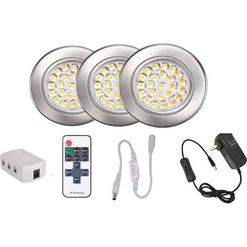 3W LED Linkable Under Cabinet Lighting Dimmable 3/6Pcs Puck Lighting Kit for Kitchen Cupboard Wardrobe Bed Night Light luces