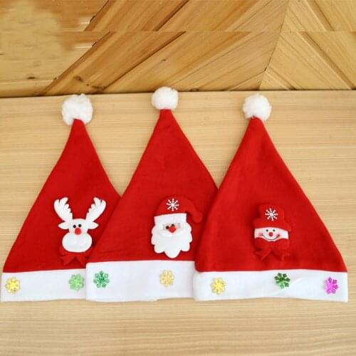 5pcs Christmas hat&Santa hat&Santa Cap with cartoon pattern