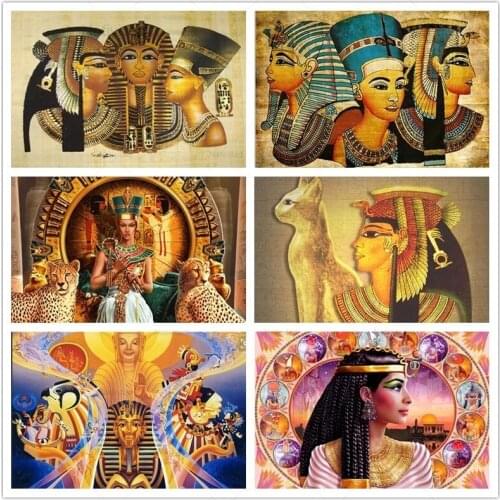 5D Diy Egyptian Portrait Diamond Painting Full Drill Embroidery Cross Stitch Religious Mosaic Needlework Home Wall Decor Gift