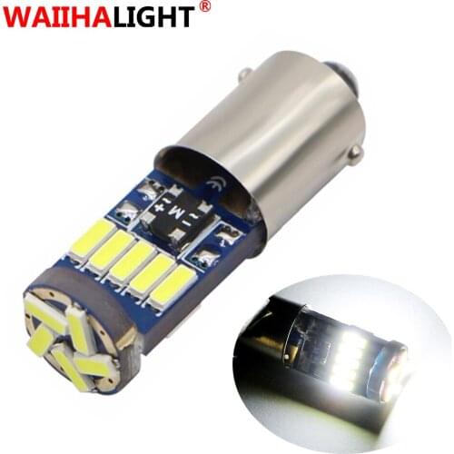 WAIIHALIGHT 1x Ba9s T4W LED Car Light Bulbs White 4014 15-SMD T11 H6W LED Auto Interior Dome/Door/Side Marker Lamp Canbus 12V