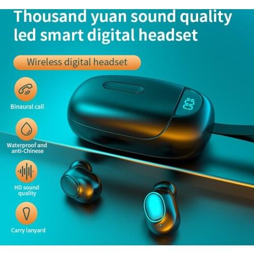 Wireless bluetooth headset 8d sound effect led digital display bluetooth 5.0 hifi sound quality
