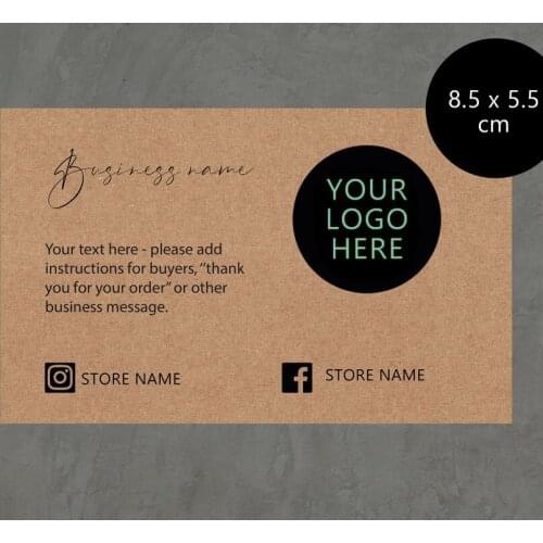 Carddsgn 200pcs Business Card Pack Kraft Personalised Thank You For Your Order Card Multipack Small Business Note Card