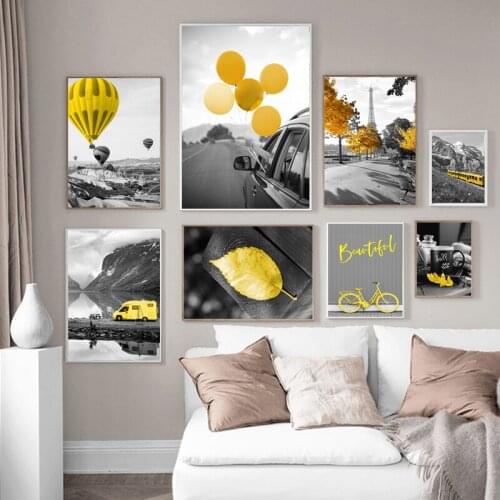 Black and white landscape photography, home decoration, Nordic canvas, mural, golden decoration, living room artwork printing