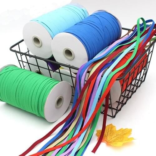 6mm High Elastic Rope Rubber Band Spandex Ribbon Colorful Flat Elastic Bands Sewing Trim Waist Belt Band Garment Accessory100Y