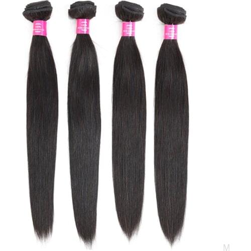 Fashow 8-34 inch Indian Silky Straight Hair Bundles Natural Human Hair Weave Extensions Better Straight Remy Hair 3/4 Bundles