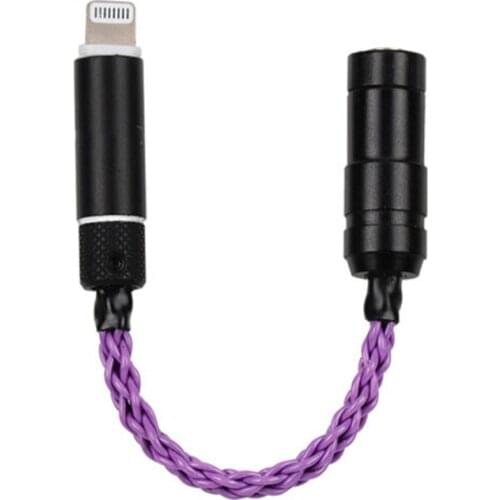 OKCSC HiFi Adapter for iphone lightning Dad Male Connector 4.4mm 2.5mm Balanced Mom 3.5mm Female Jack for Earphone Amplifier