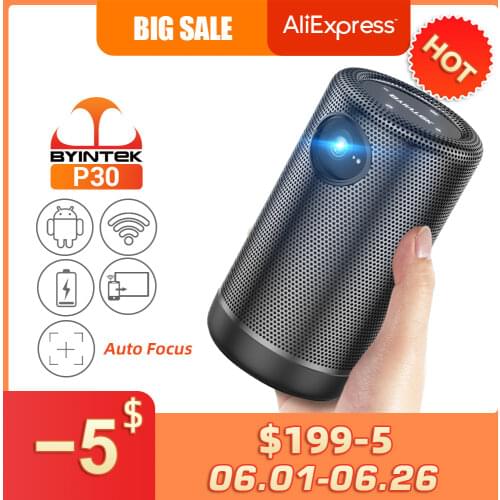 BYINTEK P30 Mini DLP Smart Android WIFI Pocket Portable Full HD 1080p TV LED Video Projector for 4K Smartphone