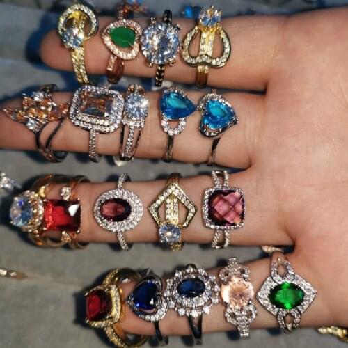 Random 1/5/8PCS Finger Rings Wholesale Dazzling AAA CZ Wedding Engagement Rings for Women and Men Fashion Gift Luxury Jewelry